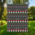 Pixel Christmas Santa Claus Print Garden Flag
