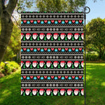 Pixel Christmas Santa Claus Print Garden Flag