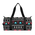 Pixel Christmas Santa Claus Print Gym Bag