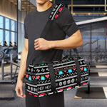 Pixel Christmas Santa Claus Print Gym Bag