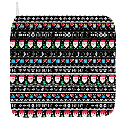 Pixel Christmas Santa Claus Print Hand Towel