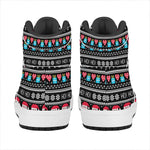 Pixel Christmas Santa Claus Print High Top Leather Sneakers