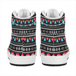 Pixel Christmas Santa Claus Print High Top Leather Sneakers