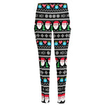 Pixel Christmas Santa Claus Print High-Waisted Pocket Leggings