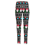 Pixel Christmas Santa Claus Print High-Waisted Pocket Leggings