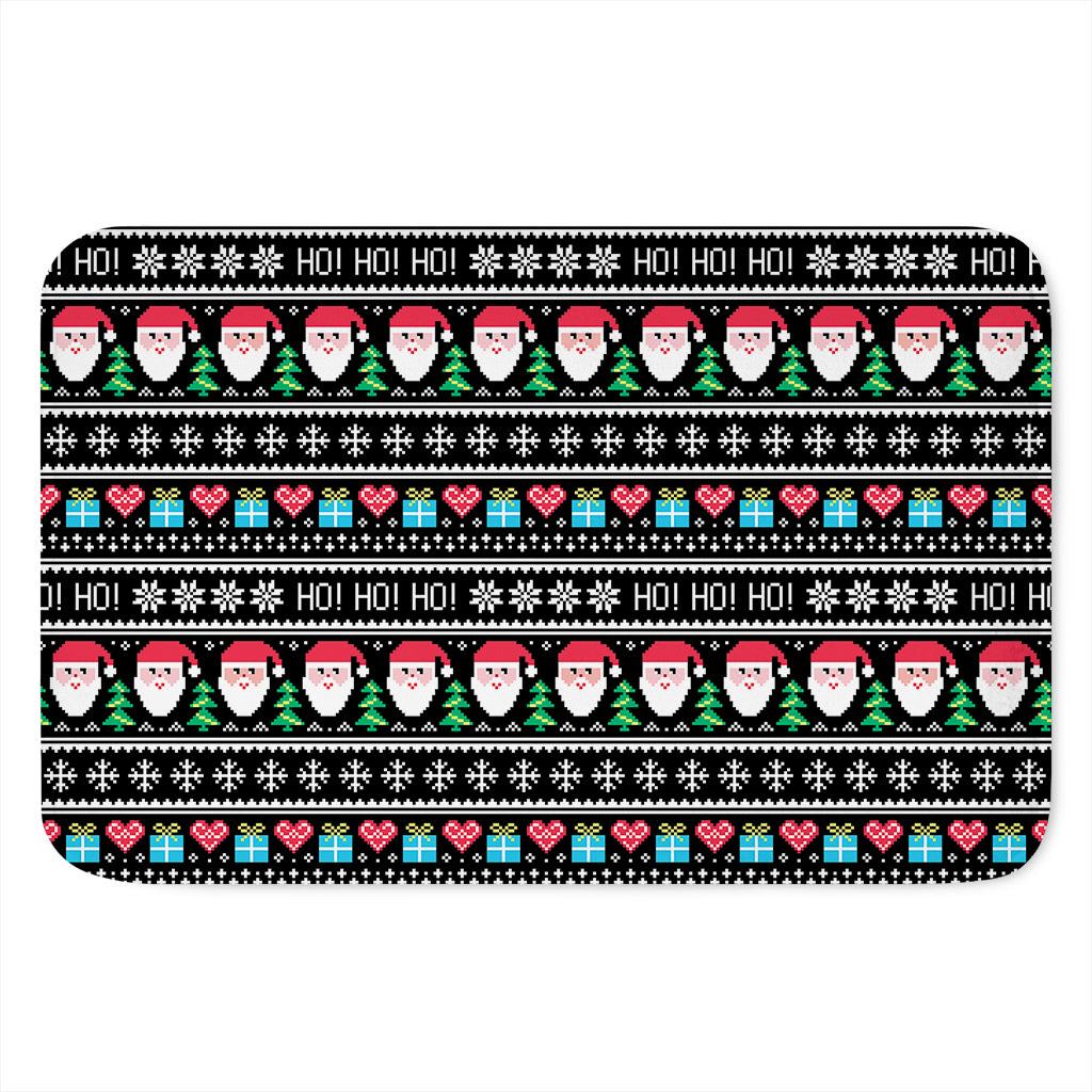 Pixel Christmas Santa Claus Print Indoor Door Mat
