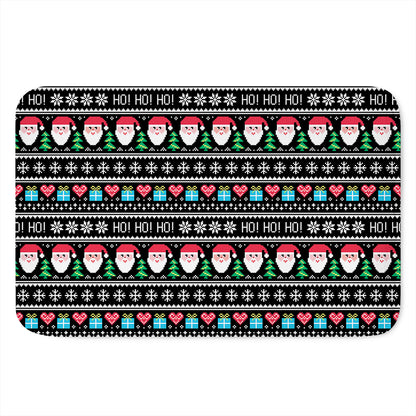 Pixel Christmas Santa Claus Print Indoor Door Mat