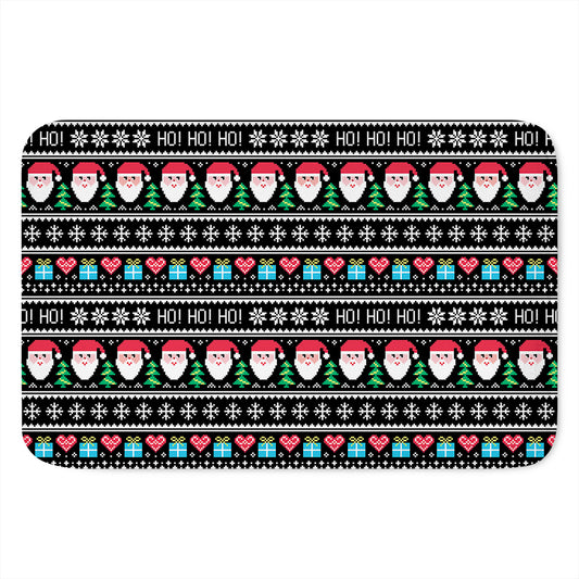 Pixel Christmas Santa Claus Print Indoor Door Mat