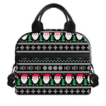 Pixel Christmas Santa Claus Print Insulated Lunch Bag