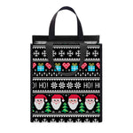 Pixel Christmas Santa Claus Print Insulated Lunch Tote