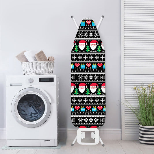Pixel Christmas Santa Claus Print Ironing Board Cover