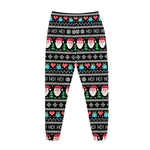 Pixel Christmas Santa Claus Print Jogger Pants