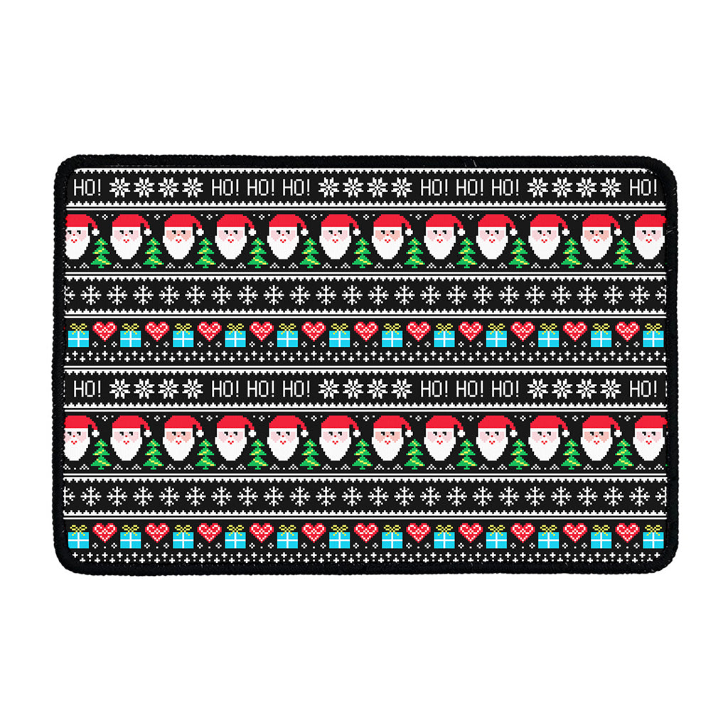 Pixel Christmas Santa Claus Print Kitchen Mat