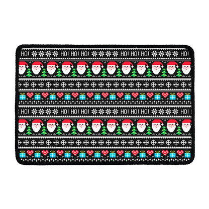 Pixel Christmas Santa Claus Print Kitchen Mat