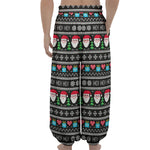 Pixel Christmas Santa Claus Print Lantern Pants