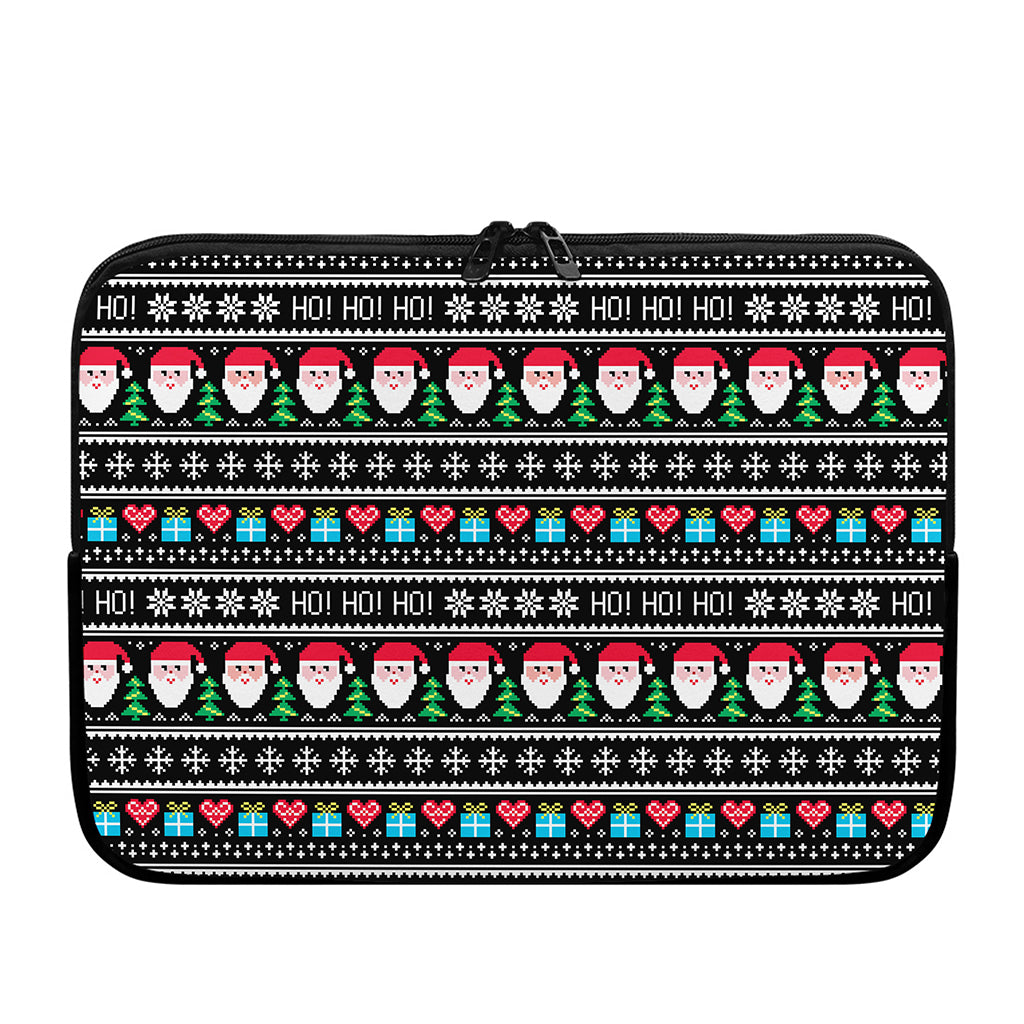 Pixel Christmas Santa Claus Print Laptop Sleeve