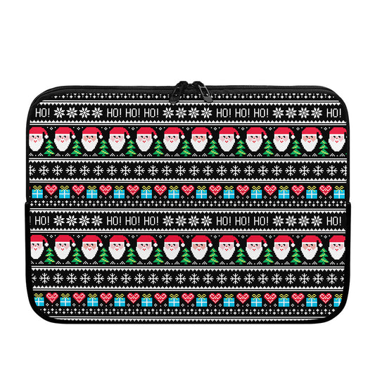 Pixel Christmas Santa Claus Print Laptop Sleeve