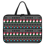 Pixel Christmas Santa Claus Print Laptop Sleeve With Handle