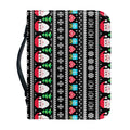 Pixel Christmas Santa Claus Print Leather Bible Cover