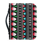 Pixel Christmas Santa Claus Print Leather Bible Cover