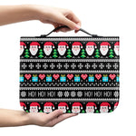 Pixel Christmas Santa Claus Print Leather Bible Cover