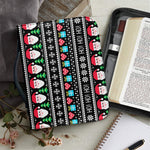 Pixel Christmas Santa Claus Print Leather Bible Cover
