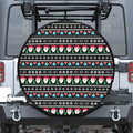 Pixel Christmas Santa Claus Print Leather Spare Tire Cover