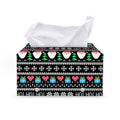 Pixel Christmas Santa Claus Print Leather Tissue Box Cover