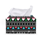 Pixel Christmas Santa Claus Print Leather Tissue Box Cover