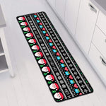 Pixel Christmas Santa Claus Print Long Kitchen Mat