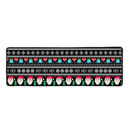 Pixel Christmas Santa Claus Print Long Kitchen Mat