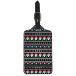 Pixel Christmas Santa Claus Print Luggage Tag
