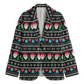 Pixel Christmas Santa Claus Print Men's Blazer