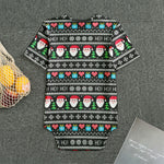 Pixel Christmas Santa Claus Print Men's Bodysuit