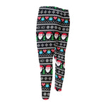 Pixel Christmas Santa Claus Print Men's Compression Pants