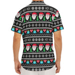 Pixel Christmas Santa Claus Print Men's Deep V-Neck Shirt