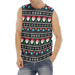 Pixel Christmas Santa Claus Print Men's Fitness Tank Top