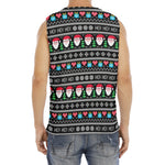 Pixel Christmas Santa Claus Print Men's Fitness Tank Top