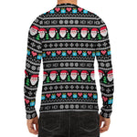 Pixel Christmas Santa Claus Print Men's Long Sleeve Rash Guard