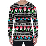Pixel Christmas Santa Claus Print Men's Long Sleeve T-Shirt