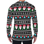 Pixel Christmas Santa Claus Print Men's Long Sleeve T-Shirt