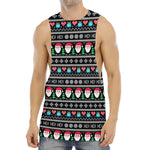 Pixel Christmas Santa Claus Print Men's Muscle Tank Top