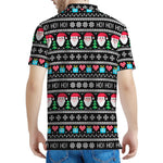 Pixel Christmas Santa Claus Print Men's Polo Shirt