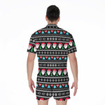 Pixel Christmas Santa Claus Print Men's Rompers