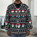 Pixel Christmas Santa Claus Print Men's Shirt Jacket