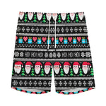 Pixel Christmas Santa Claus Print Men's Sports Shorts