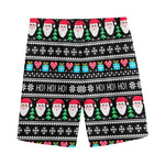 Pixel Christmas Santa Claus Print Men's Sports Shorts