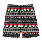Pixel Christmas Santa Claus Print Men's Swim Trunks