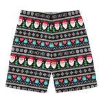 Pixel Christmas Santa Claus Print Men's Swim Trunks