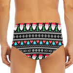 Pixel Christmas Santa Claus Print Men's Triangle Swim Briefs